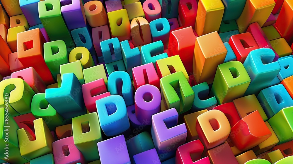 Fototapeta premium 3d many colorful candy numbers illustration