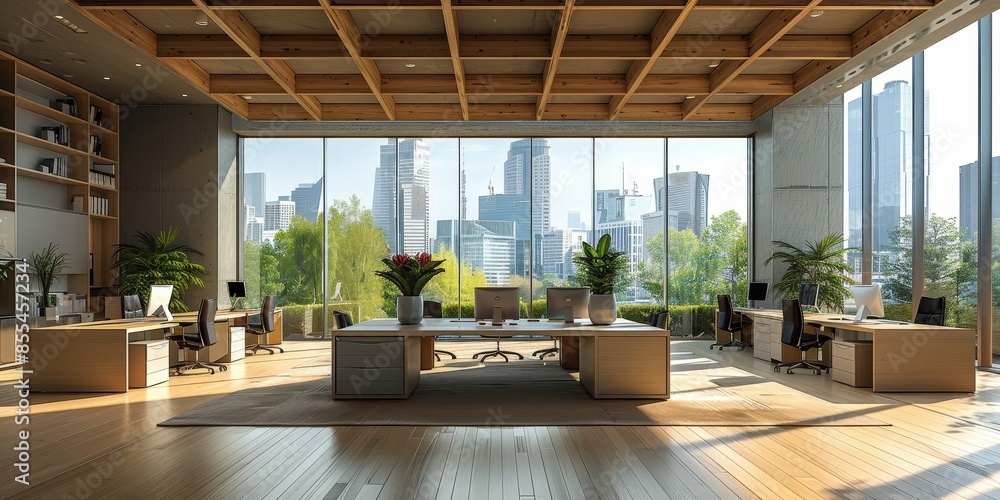 Modern Office Space with City View Modern Office Space with City View