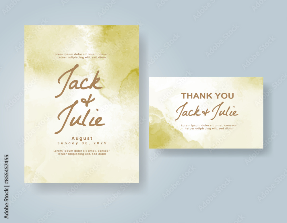 Wedding invitation with abstract watercolor background Wedding invitation with abstract watercolor background