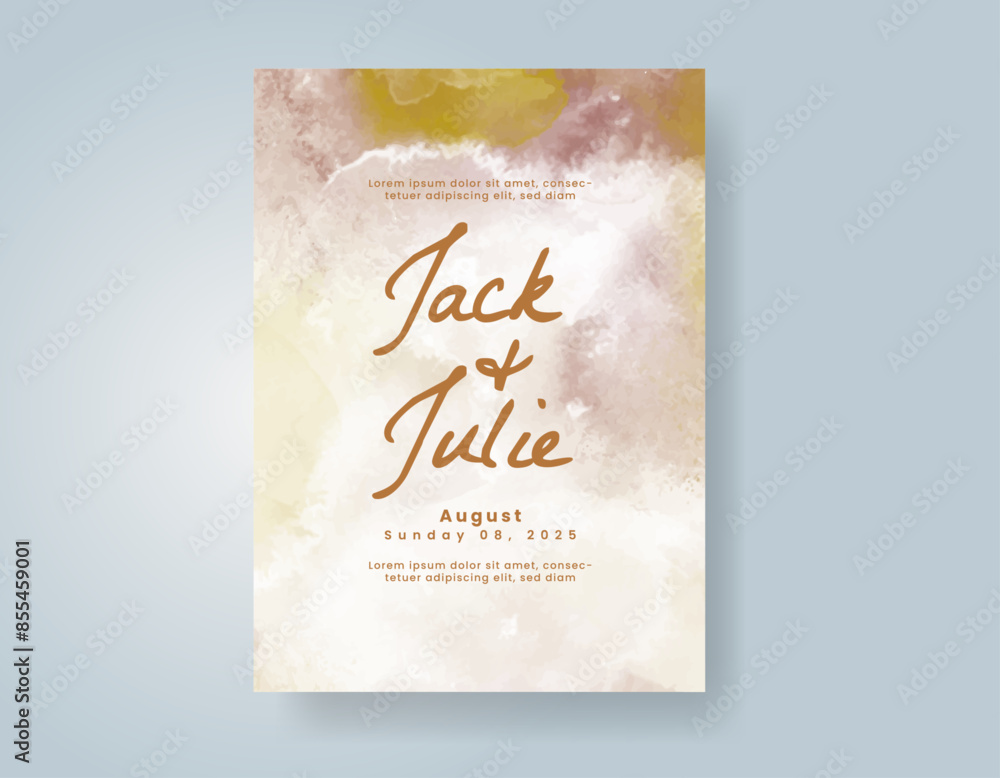 Wedding invitation with abstract watercolor background Wedding invitation with abstract watercolor background