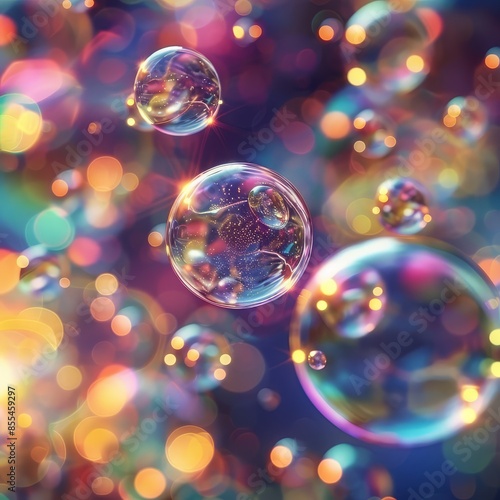 Vivid orbs hover in a radiant, bright expanse © Pure Imagination