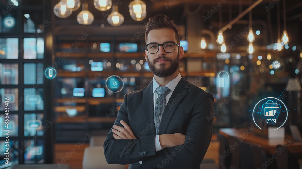 Fototapeta premium technical customer support modern digital system service on laptop, internet technology, global digital technology data network 