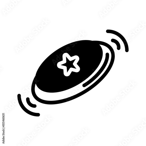 Vector solid black icon for Frisbee