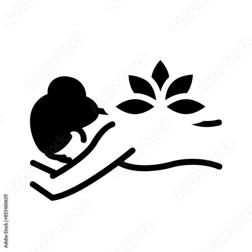 Vector solid black icon for Lotus therapy