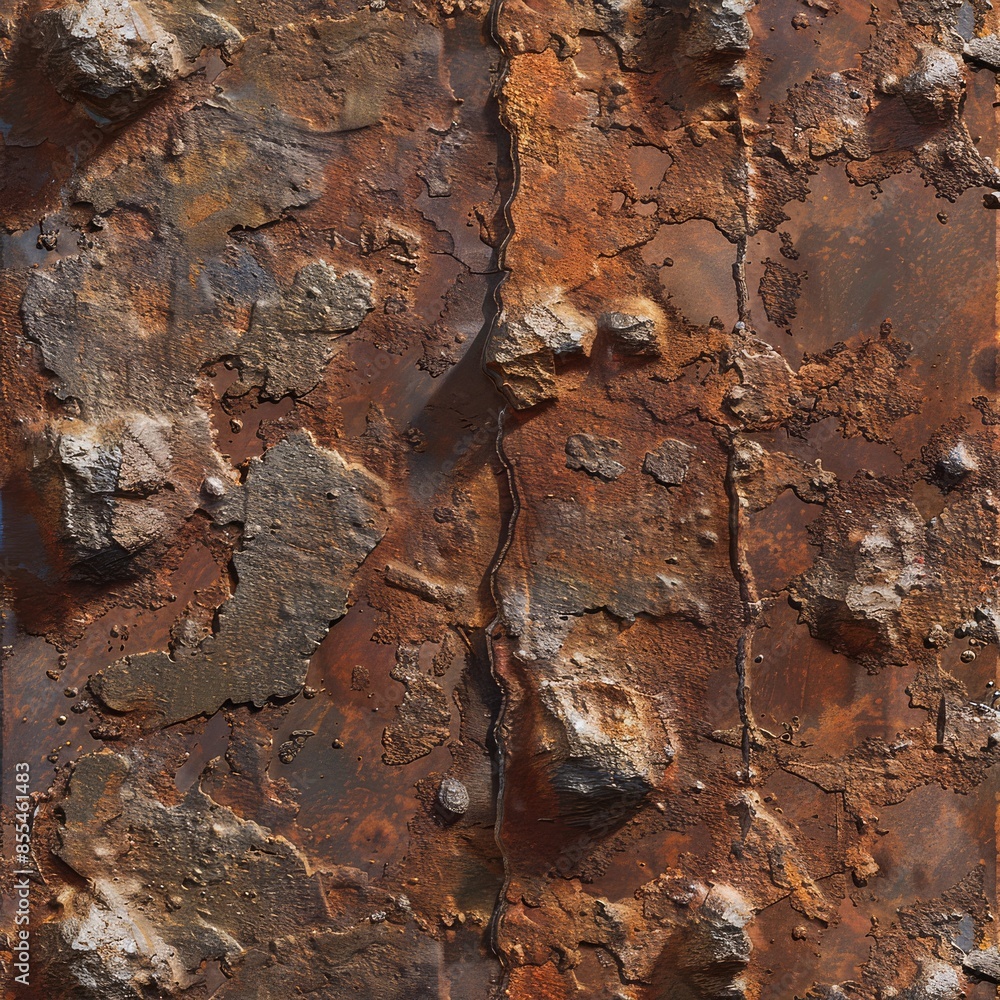 Obraz premium Close up of rough, brown, grunge metal texture