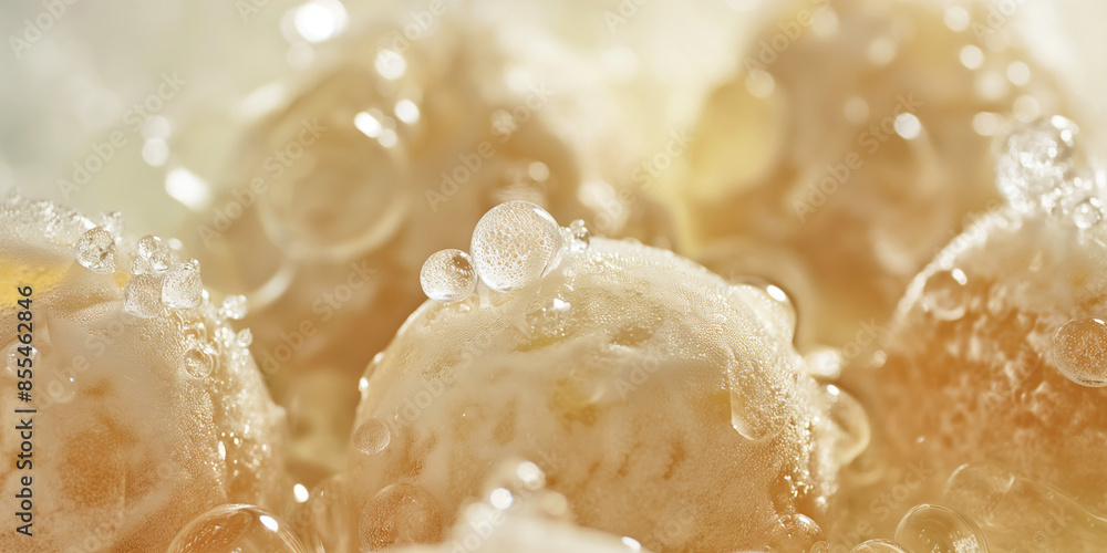 Sophisticated champagne sorbet, a closeup of sophisticated champagne sorbet, its pale color and sparkling texture set against a white background Sophisticated champagne sorbet, a closeup of sophisticated champagne sorbet, its pale color and sparkling texture set against a white background