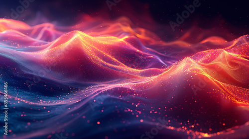 A minimalist 3D background with a single, brightly colored line transforming and branching out across the space. This teaches the concept of line art and its potential for movement and dimension in 3D © goopiag