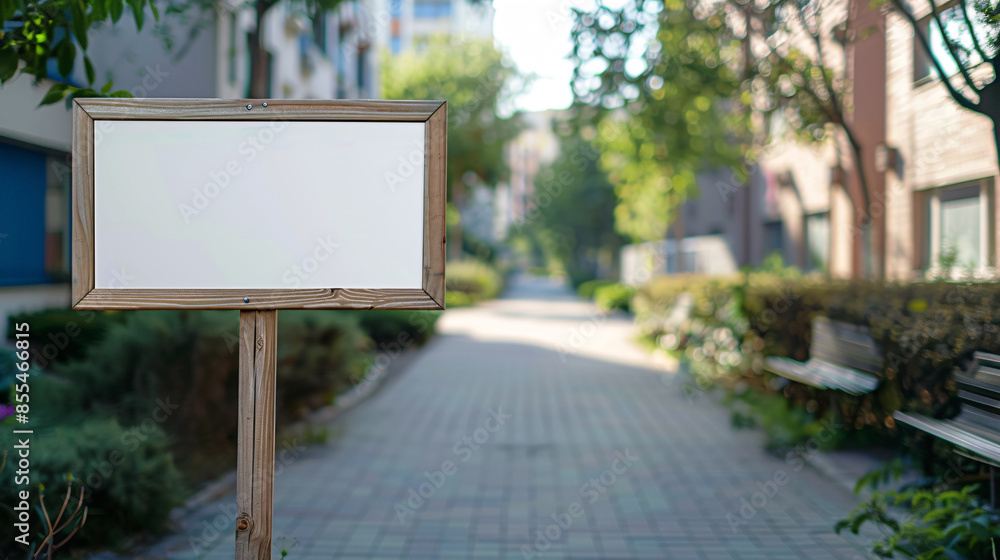 Blank Signpost in Schoolyard Setting for Educational Announcements Blank Signpost in Schoolyard Setting for Educational Announcements