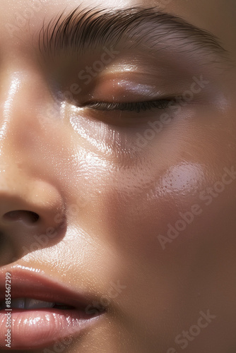 Wallpaper Mural Detailed Close-Up of a Young Woman in Her 20s with Glowing, Healthy Skin, Without Makeup Torontodigital.ca