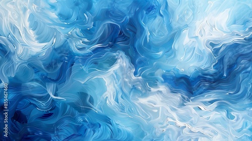 An abstract featuring swirls of periwinkle and white, reminiscent of a gentle breeze. photo