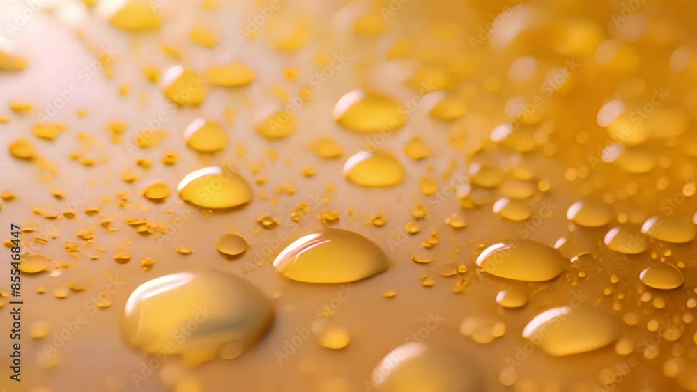Zoom in on yellow water droplets and oil on a black and white background. Zoom in on yellow water droplets and oil on a black and white background.