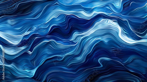 An illustration of abstract cobalt waves, symbolizing the ebb and flow of life's experiences.