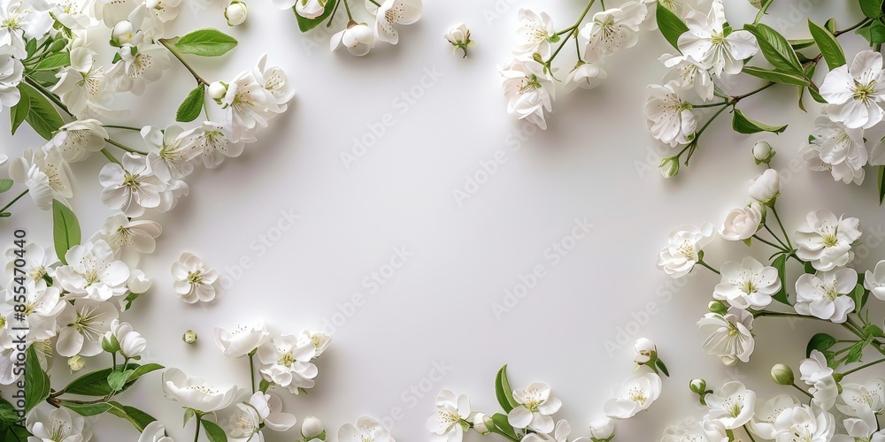 White Floral Border on a Light Background White Floral Border on a Light Background