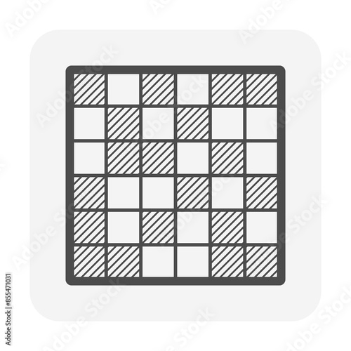 Mosaic tile or ceramic tile vector icon. Decoration material sheets with small square geometric design for wall interior with square texture pattern on surface for bathroom, kitchen and shower room.