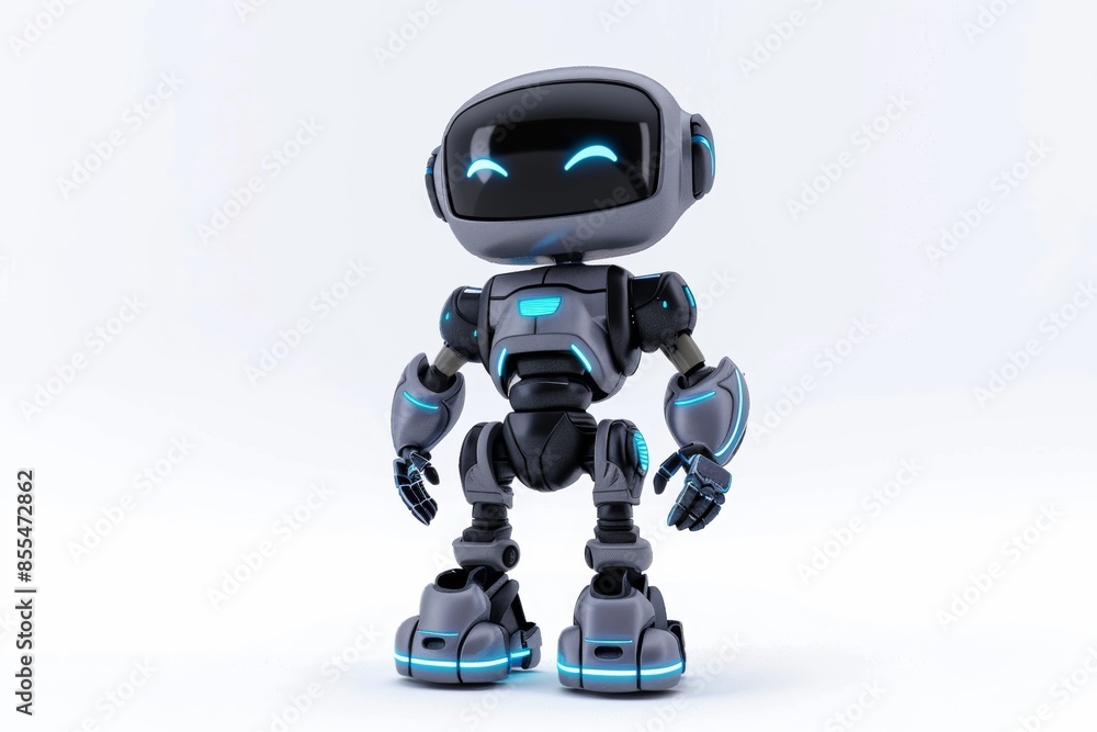 Cute robot character standing isolated on a white background, perfect for concepts related to technology and future innovations.
Cute robot character standing isolated on a white background, perfect for concepts related to technology and future innovations.