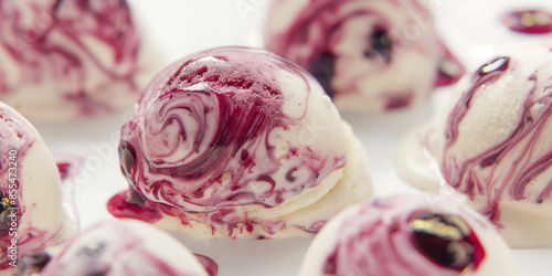 Wallpaper Mural Sophisticated vanilla and blackberry swirl ice cream, an image of sophisticated vanilla and blackberry swirl ice cream, its creamy texture and vibrant swirls against a white backdrop Torontodigital.ca