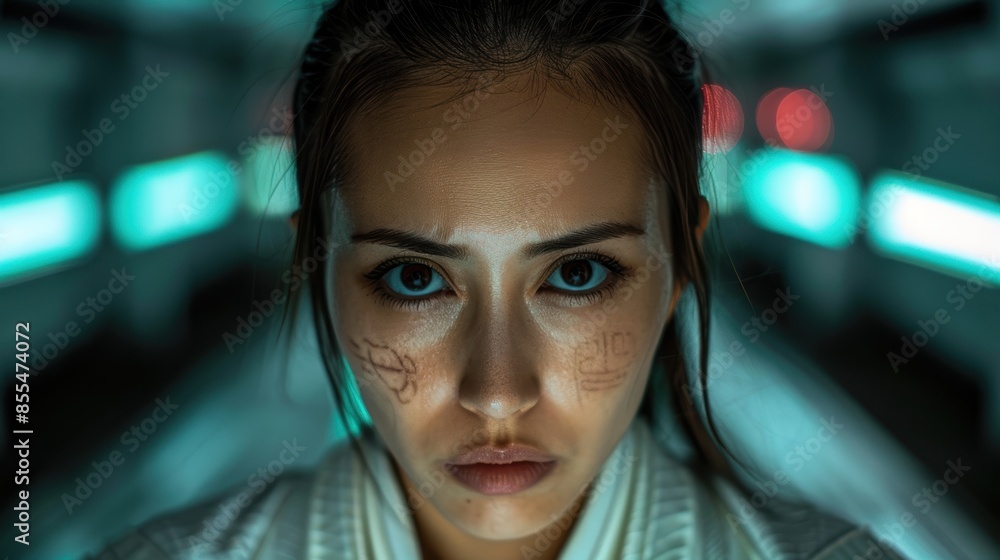 Mysterious woman with facial tattoos Mysterious woman with facial tattoos