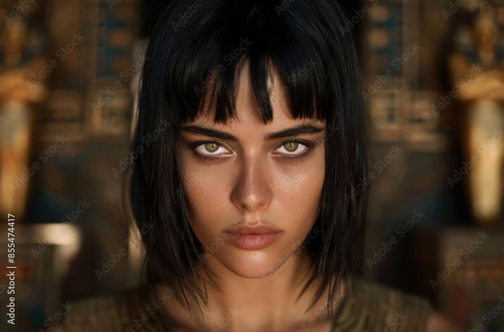 Intense gaze of a mysterious woman Intense gaze of a mysterious woman