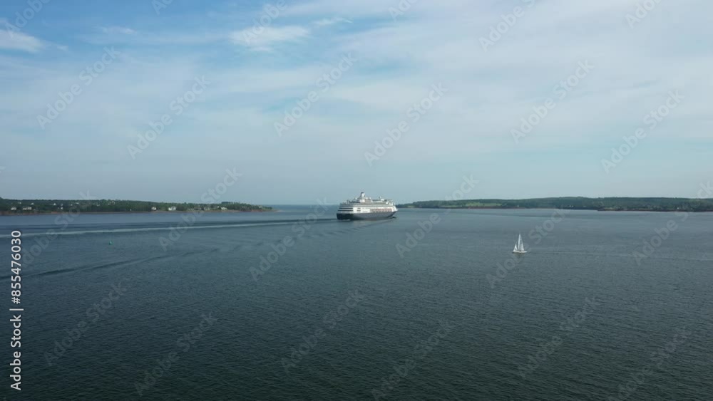 Aerial shot of a cruising ship Aerial shot of a cruising ship
