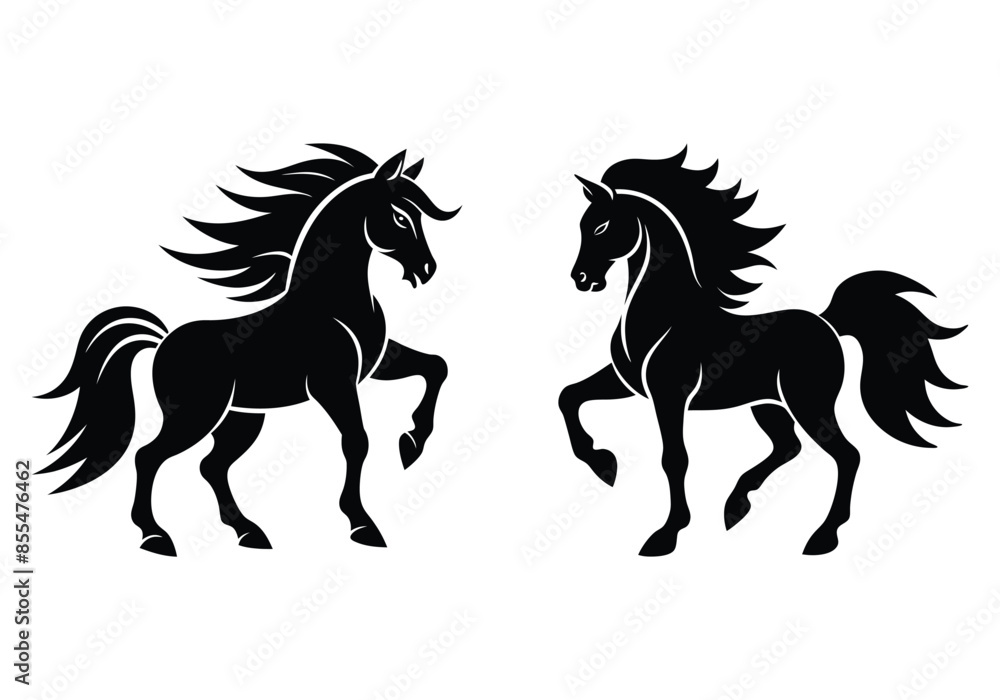 Supper powerfull Horse Silhouette art Vector Illustration bundle package. Supper powerfull Horse Silhouette art Vector Illustration bundle package.