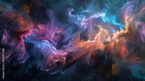 Nebulous Dreams: Surreal Cosmic Nebula in Iridescent Hues