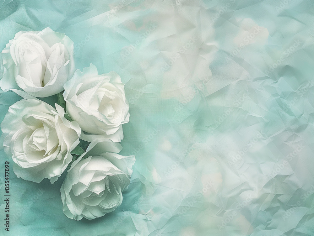Pale Mint Backdrop with Cotton Texture and Rosette Design Pale Mint Backdrop with Cotton Texture and Rosette Design