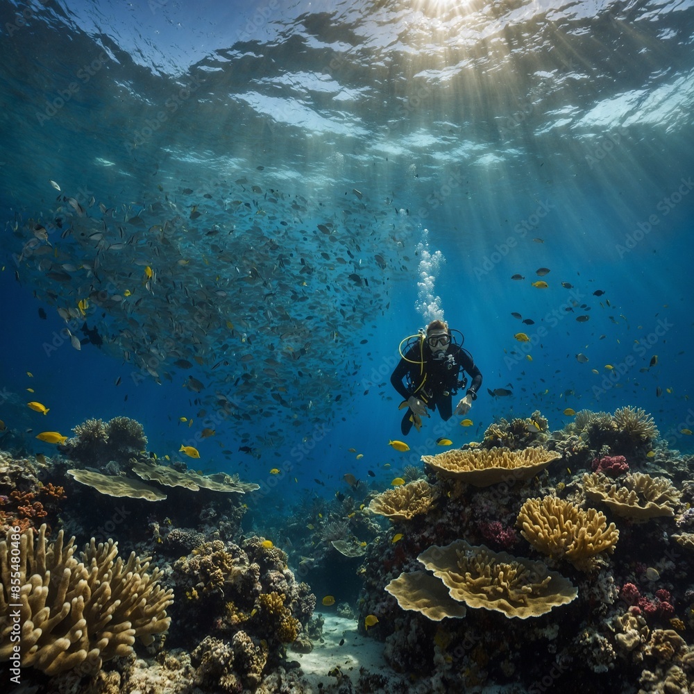 Underwater Atlas: Envision a coral reef teeming with marine life, where divers consult waterproof maps to navigate through vibrant underwater landscapes on Map Day. Underwater Atlas: Envision a coral reef teeming with marine life, where divers consult waterproof maps to navigate through vibrant underwater landscapes on Map Day.