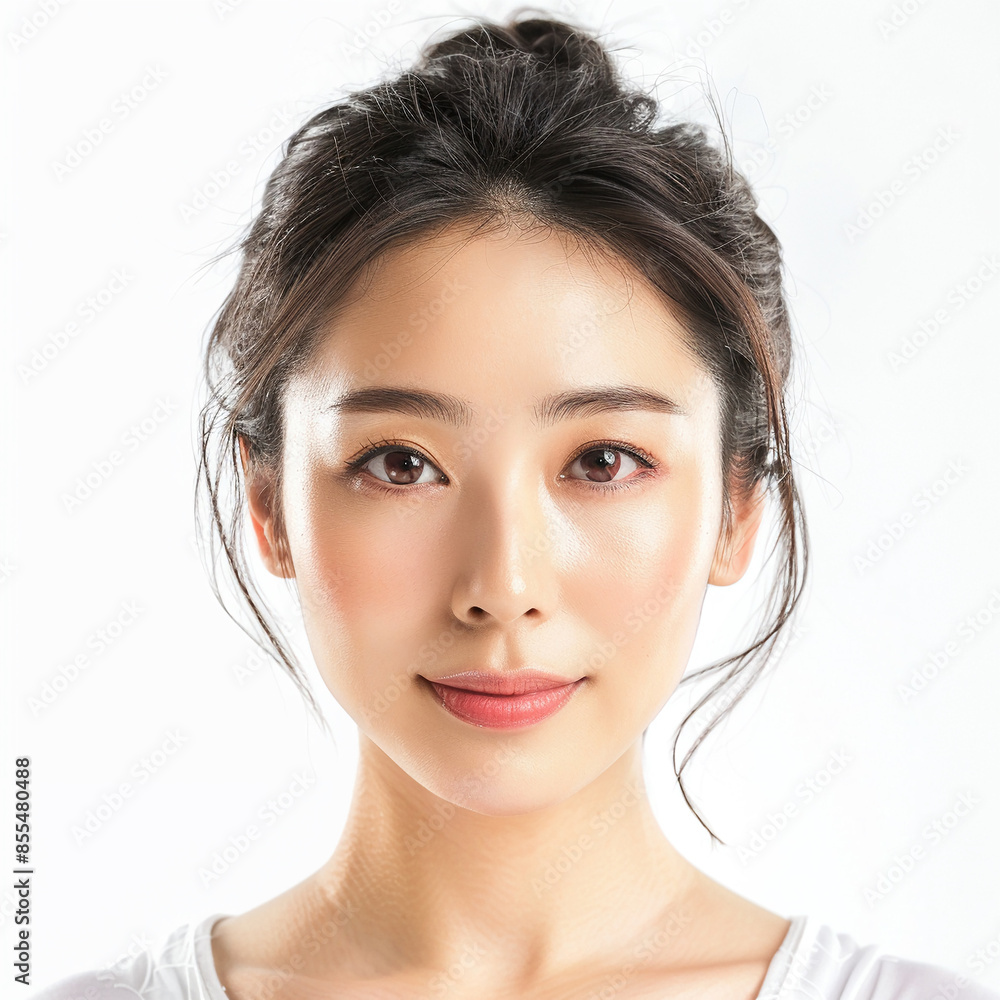 35-39 year old Beauty Japanese Asian women spa skin healthy on 100% isolate white background. 35-39 year old Beauty Japanese Asian women spa skin healthy on 100% isolate white background.