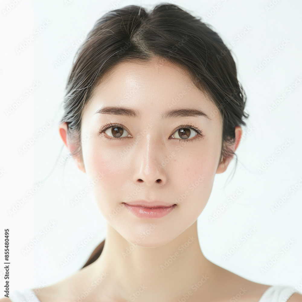 35-39 year old Beauty Japanese Asian women spa skin healthy on 100% isolate white background. 35-39 year old Beauty Japanese Asian women spa skin healthy on 100% isolate white background.