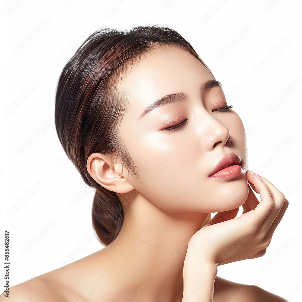 Beauty Korean Asian women spa skin healthy on 100% isolate white background. Beauty Korean Asian women spa skin healthy on 100% isolate white background.