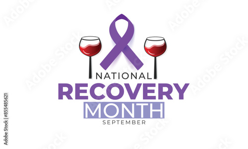 National Recovery month. background, banner, card, poster, template. Vector illustration.