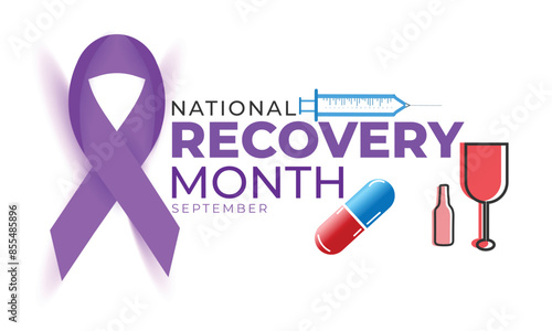 National Recovery month. background, banner, card, poster, template. Vector illustration.