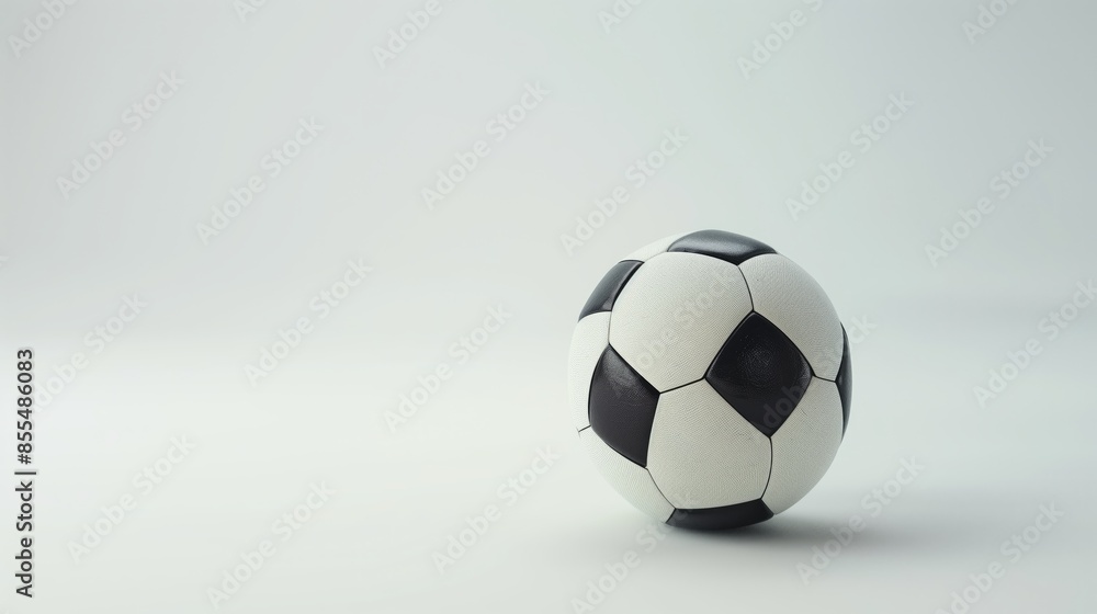 Classic Black and White Soccer Ball on Clean White Background, Perfect Symmetrical Design, Ideal for Sports and Recreation Concepts Classic Black and White Soccer Ball on Clean White Background, Perfect Symmetrical Design, Ideal for Sports and Recreation Concepts