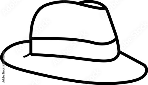fedora hat illustration vector outline