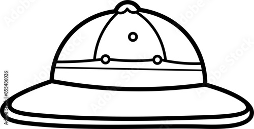 safari hat illustration vector outline