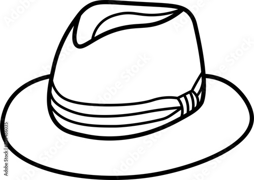Panama hat illustration vector outline