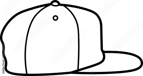 snapback hat illustration vector outline