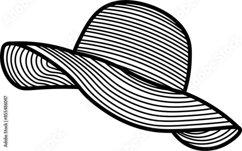 sun hat illustration vector outline