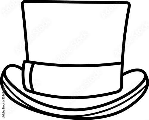top hat illustration vector outline