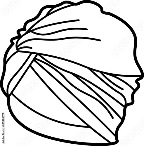 turban hat illustration vector outline