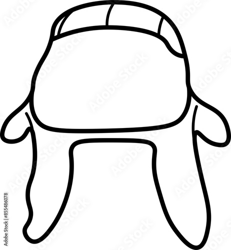 ushanka hat illustration vector outline