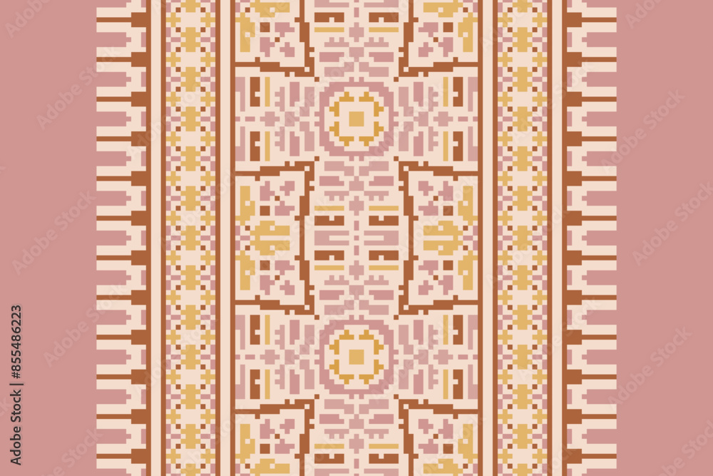 Traditional Floral pixel art seamless pattern. Vector Design for fabric, tile, embroidery, carpet, background, and wallpaper. Traditional Floral pixel art seamless pattern. Vector Design for fabric, tile, embroidery, carpet, background, and wallpaper.
