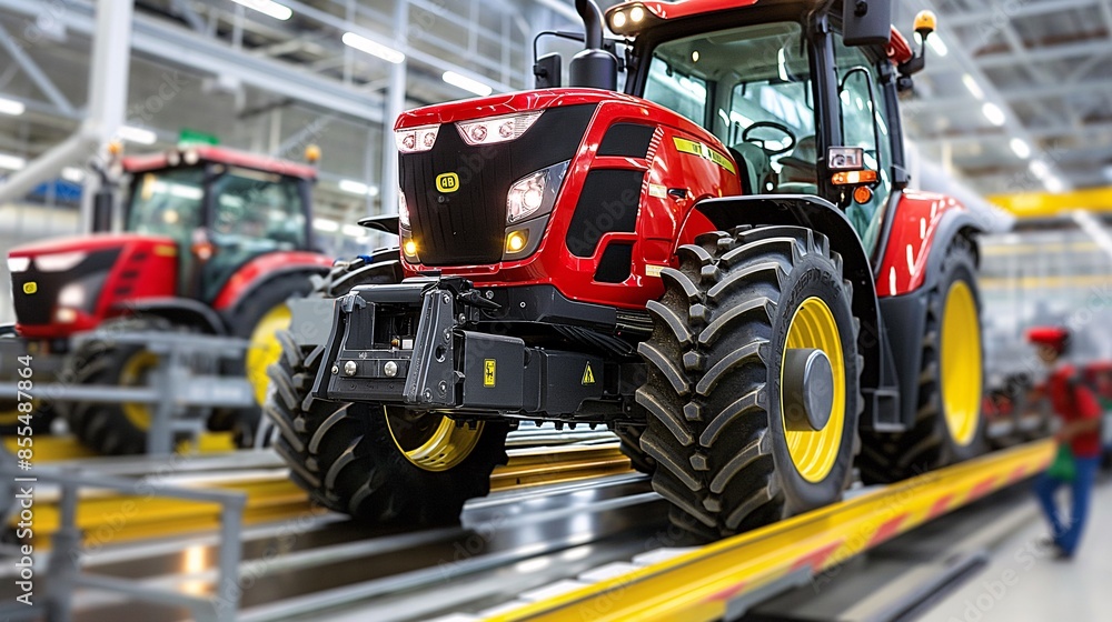Assembly lines producing tractors Assembly lines producing tractors