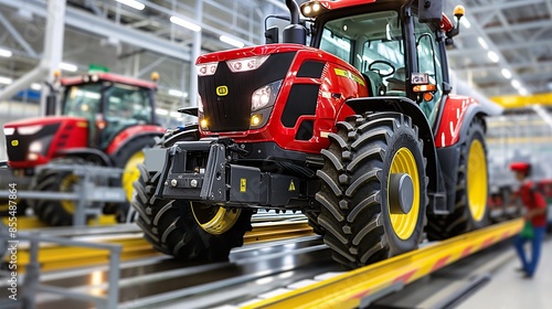Assembly lines producing tractors