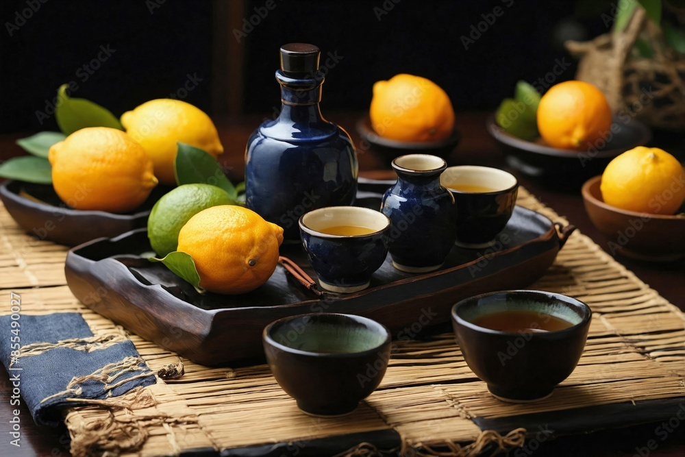 a traditional Okinawan Awamori scene a traditional Okinawan Awamori scene
