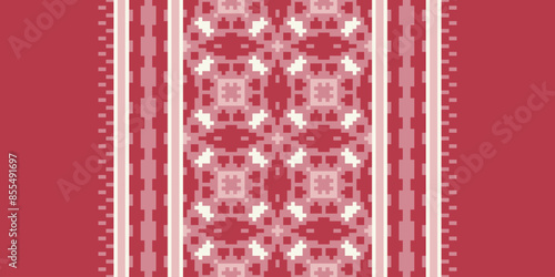 Pixel Seamless Russian folk patterns, cross-stitched embroidery imitation. Patterns consist of ancient Slavic amulets.