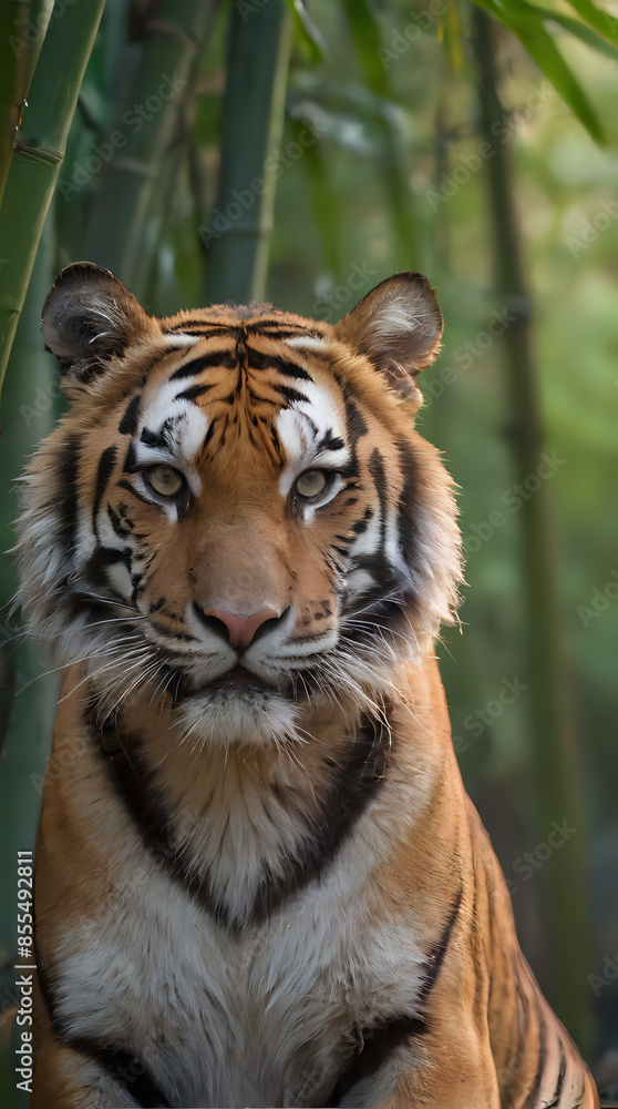 Fototapeta premium a tiger that is sitting in the shade