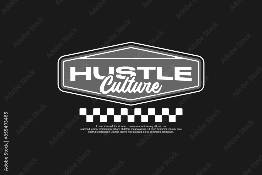 Obraz premium hustle culture streetwear urban fashion template for printing 