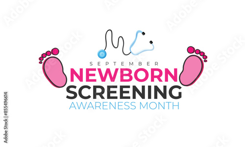 Newborn Screening awareness month. background, banner, card, poster, template. Vector illustration.