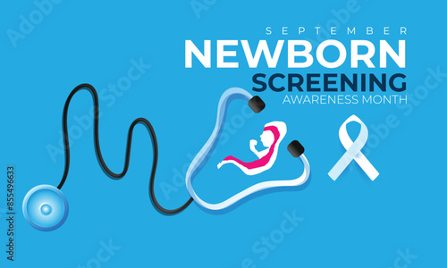 Newborn Screening awareness month. background, banner, card, poster, template. Vector illustration.